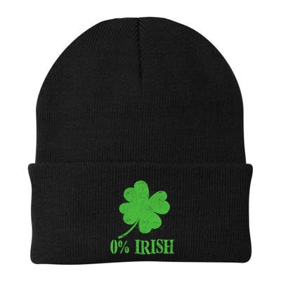 Funny St Patricks Day Zero Percent Irish Distressed Shamrock Clover Beanie