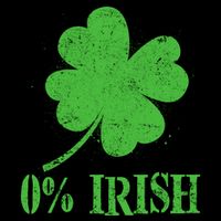 Funny St Patricks Day Zero Percent Irish Distressed Shamrock Clover Drawstring Bag