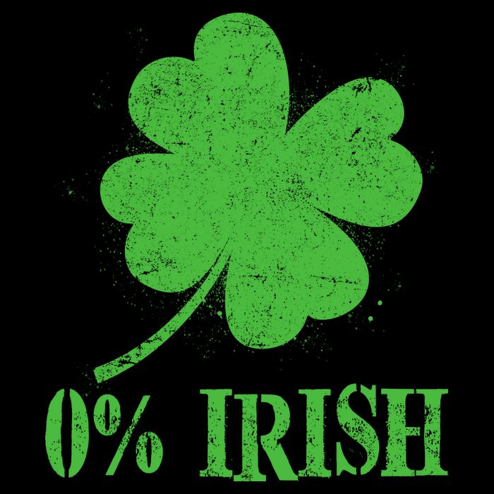 Funny St Patricks Day Zero Percent Irish Distressed Shamrock Clover Drawstring Bag