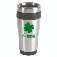 Funny St Patricks Day Zero Percent Irish Distressed Shamrock Clover 16oz Travel Tumbler