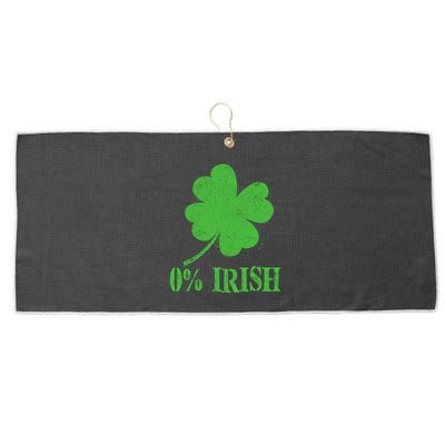 Funny St Patricks Day Zero Percent Irish Distressed Shamrock Clover Large Microfiber Waffle Golf Towel