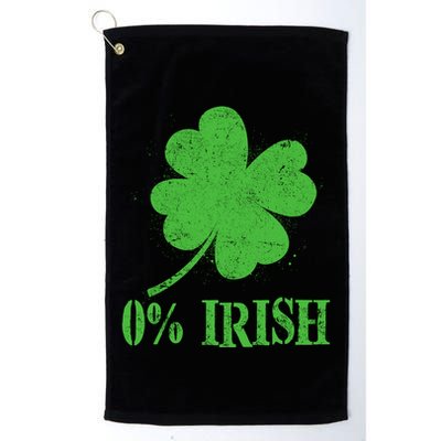 Funny St Patricks Day Zero Percent Irish Distressed Shamrock Clover Golf Towel