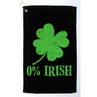 Funny St Patricks Day Zero Percent Irish Distressed Shamrock Clover Golf Towel