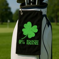Funny St Patricks Day Zero Percent Irish Distressed Shamrock Clover Golf Towel