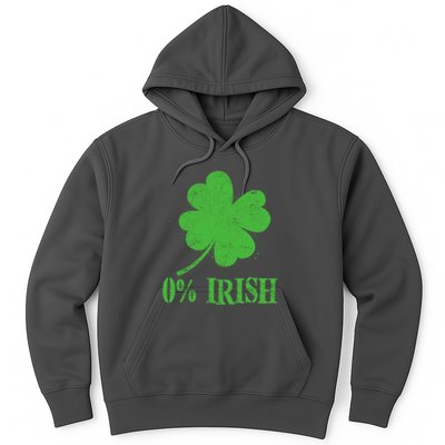Funny St Patricks Day Zero Percent Irish Distressed Shamrock Clover Hoodie