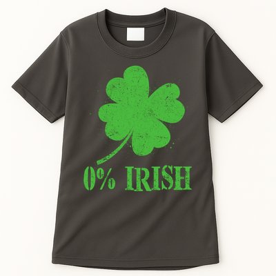 Funny St Patricks Day Zero Percent Irish Distressed Shamrock Clover Tall T-Shirt