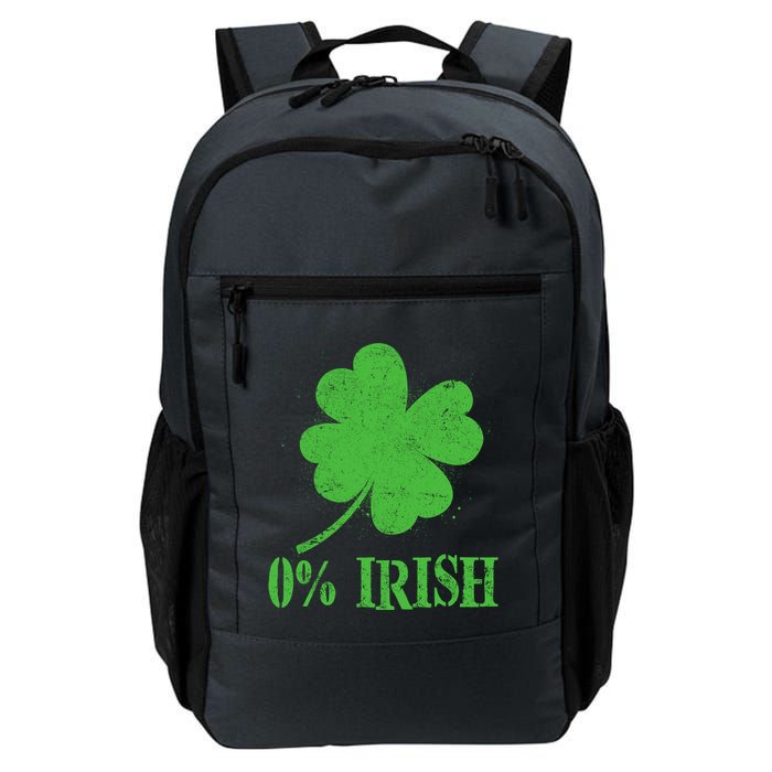 Funny St Patricks Day Zero Percent Irish Distressed Shamrock Clover Backpack