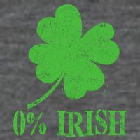 Funny St Patricks Day Zero Percent Irish Distressed Shamrock Clover Button