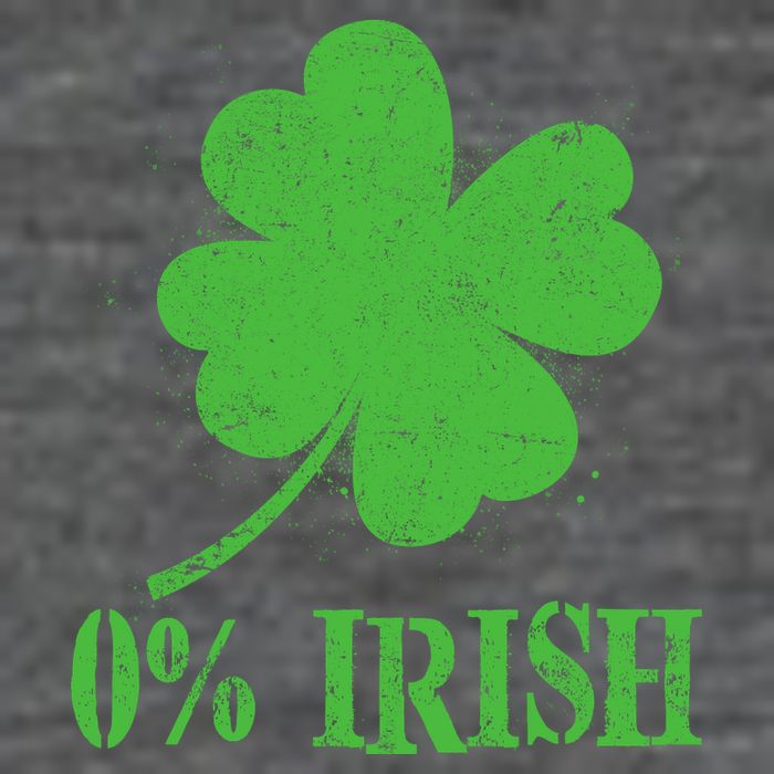 Funny St Patricks Day Zero Percent Irish Distressed Shamrock Clover Button