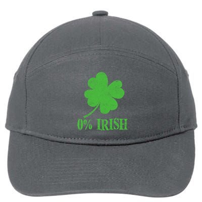 Funny St Patricks Day Zero Percent Irish Distressed Shamrock Clover 7-Panel Snapback Hat