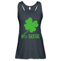 Funny St Patricks Day Zero Percent Irish Distressed Shamrock Clover Ladies Essential Flowy Tank