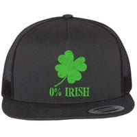 Funny St Patricks Day Zero Percent Irish Distressed Shamrock Clover Flatbill Hat