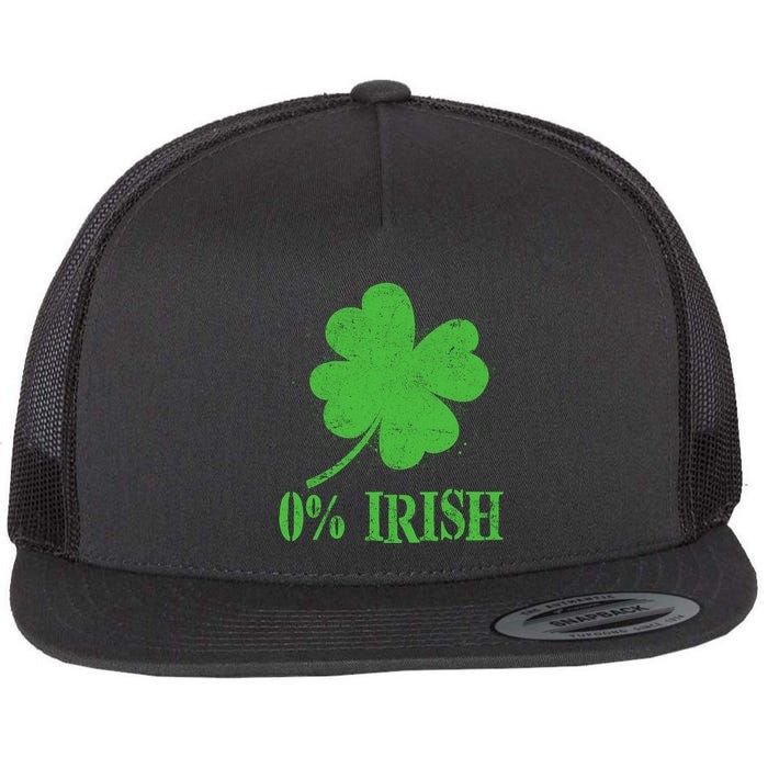Funny St Patricks Day Zero Percent Irish Distressed Shamrock Clover Flatbill Hat
