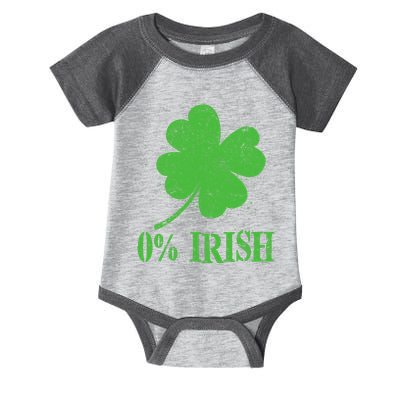Funny St Patricks Day Zero Percent Irish Distressed Shamrock Clover Infant Baby Jersey Bodysuit