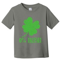Funny St Patricks Day Zero Percent Irish Distressed Shamrock Clover Toddler T-Shirt
