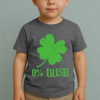 Funny St Patricks Day Zero Percent Irish Distressed Shamrock Clover Toddler T-Shirt