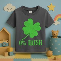 Funny St Patricks Day Zero Percent Irish Distressed Shamrock Clover Toddler T-Shirt
