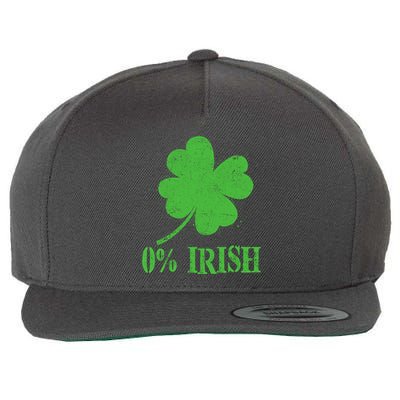 Funny St Patricks Day Zero Percent Irish Distressed Shamrock Clover Wool Snapback Cap