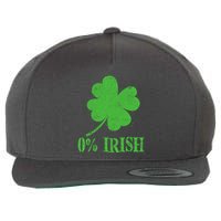 Funny St Patricks Day Zero Percent Irish Distressed Shamrock Clover Wool Snapback Cap