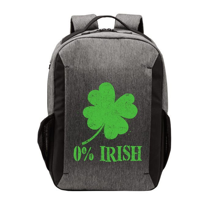 Funny St Patricks Day Zero Percent Irish Distressed Shamrock Clover Vector Backpack