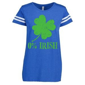 Funny St Patricks Day Zero Percent Irish Distressed Shamrock Clover Enza Ladies Jersey Football T-Shirt