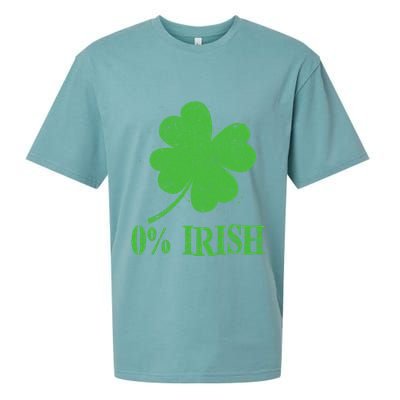 Funny St Patricks Day Zero Percent Irish Distressed Shamrock Clover Sueded Cloud Jersey T-Shirt