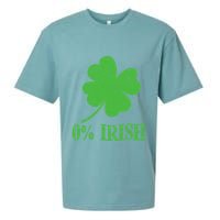 Funny St Patricks Day Zero Percent Irish Distressed Shamrock Clover Sueded Cloud Jersey T-Shirt