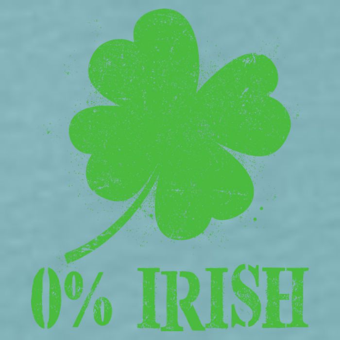 Funny St Patricks Day Zero Percent Irish Distressed Shamrock Clover Sueded Cloud Jersey T-Shirt