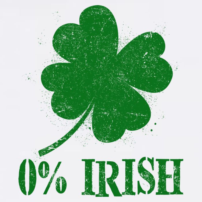 Funny St Patricks Day Zero Percent Irish Distressed Shamrock Clover Garment-Dyed Sweatshirt
