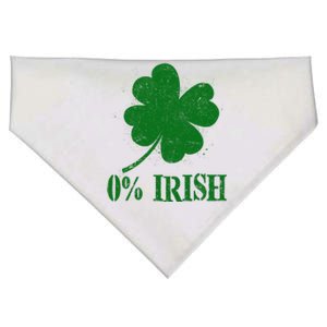 Funny St Patricks Day Zero Percent Irish Distressed Shamrock Clover USA-Made Doggie Bandana