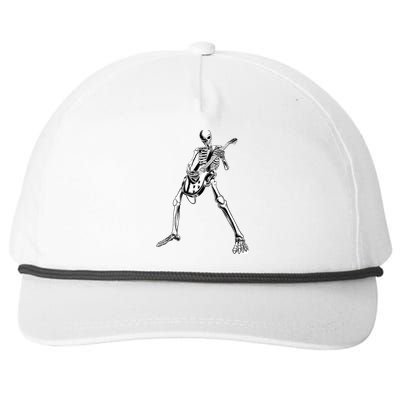 Funny Skeleton Playing Guitar Electric Acoustic Classical Snapback Five-Panel Rope Hat