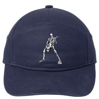 Funny Skeleton Playing Guitar Electric Acoustic Classical 7-Panel Snapback Hat