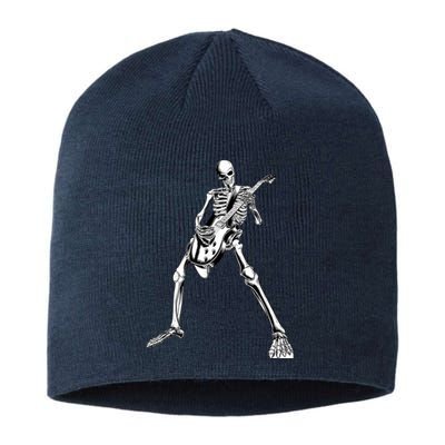 Funny Skeleton Playing Guitar Electric Acoustic Classical Sustainable Beanie