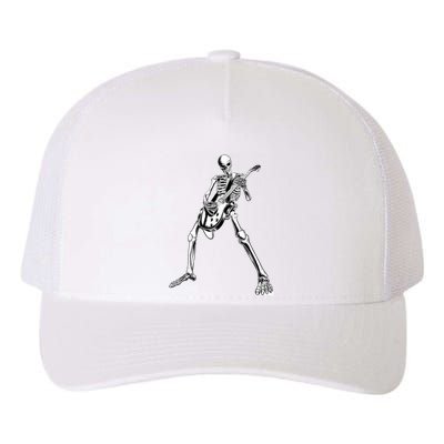 Funny Skeleton Playing Guitar Electric Acoustic Classical Yupoong Adult 5-Panel Trucker Hat