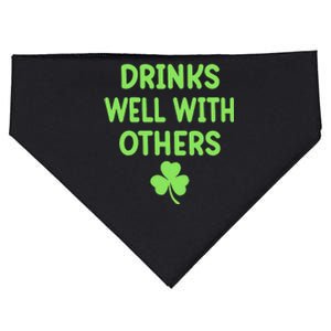 Funny St Patricks Day Drinking Irish Drinks Well With Others USA-Made Doggie Bandana