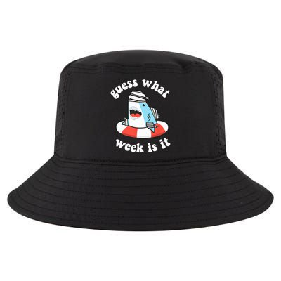 Funny Shark Party Beach Guess What Week Is It Lover Shark Cool Comfort Performance Bucket Hat