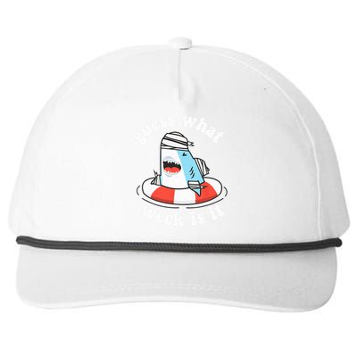 Funny Shark Party Beach Guess What Week Is It Lover Shark Snapback Five-Panel Rope Hat