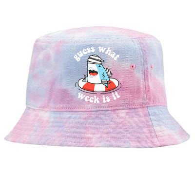 Funny Shark Party Beach Guess What Week Is It Lover Shark Tie-Dyed Bucket Hat