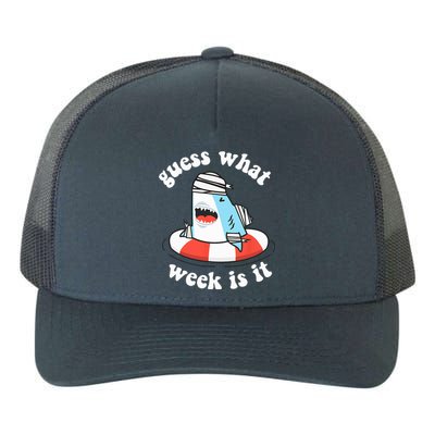 Funny Shark Party Beach Guess What Week Is It Lover Shark Yupoong Adult 5-Panel Trucker Hat