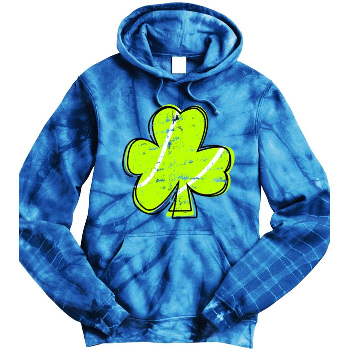 Funny Saint Patricks Day Shamrock Vintage Graphic Tennis Great Gift Tie Dye Hoodie