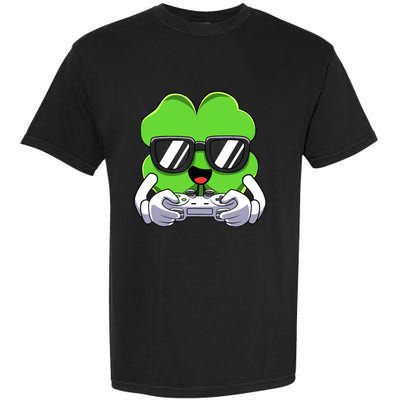 Funny St Patricks Day Shamrock Gaming Gamer Garment-Dyed Heavyweight T-Shirt