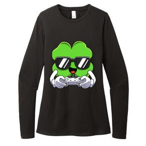 Funny St Patricks Day Shamrock Gaming Gamer Womens CVC Long Sleeve Shirt