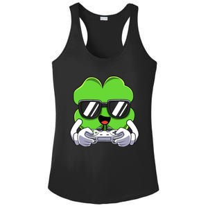 Funny St Patricks Day Shamrock Gaming Gamer Ladies PosiCharge Competitor Racerback Tank