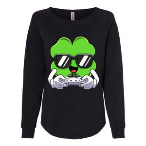 Funny St Patricks Day Shamrock Gaming Gamer Womens California Wash Sweatshirt