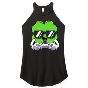 Funny St Patricks Day Shamrock Gaming Gamer Women's Perfect Tri Rocker Tank