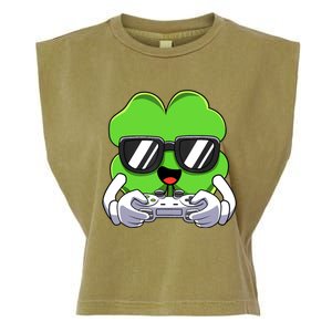 Funny St Patricks Day Shamrock Gaming Gamer Garment-Dyed Women's Muscle Tee