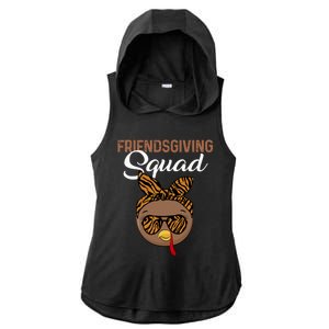 Friendsgiving Squad Party Turkey Tiger Glasses And Hair Bow Cool Gift Ladies PosiCharge Tri-Blend Wicking Draft Hoodie Tank