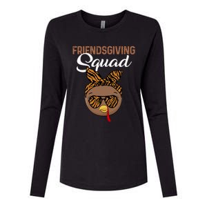 Friendsgiving Squad Party Turkey Tiger Glasses And Hair Bow Cool Gift Womens Cotton Relaxed Long Sleeve T-Shirt