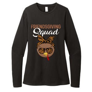 Friendsgiving Squad Party Turkey Tiger Glasses And Hair Bow Cool Gift Womens CVC Long Sleeve Shirt