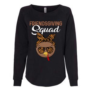 Friendsgiving Squad Party Turkey Tiger Glasses And Hair Bow Cool Gift Womens California Wash Sweatshirt